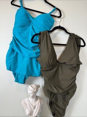 Bundle Of 2 Shore Shapes One Piece Swimsuits Size 12 Tummy Control